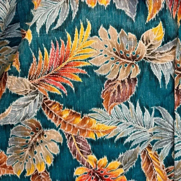 Go‎ Barefoot Men's Island Palms Reverse Aloha Shirt Size 2X - Picture 7 of 12